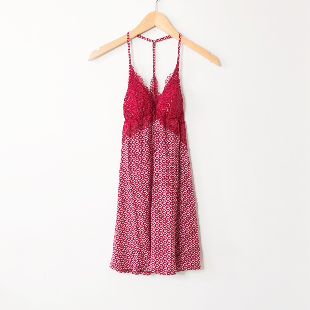 Victoria’s Secret Lace V-Neck Modal Racerback Lingerie Nightdress Geometric XS